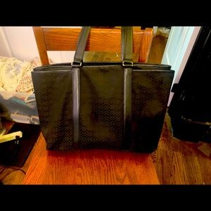 Authentic Coach Black Tote with Leather Accents